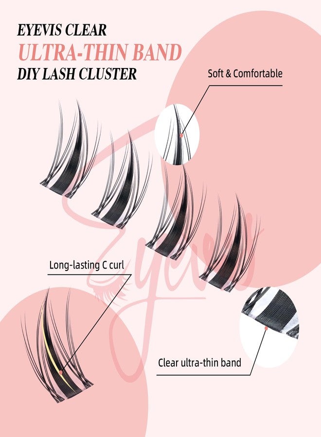 EYEVIS Fairy Lash Clusters Kit 144PCS Ultra-Thin Invisible Band Lash Extension Kit 8-18mm Manga Eyelash Extension Kit C Curl Lash Clusters Wet-Look Anime DIY at Home （Fairy Kit,8-18mm） - Image 3